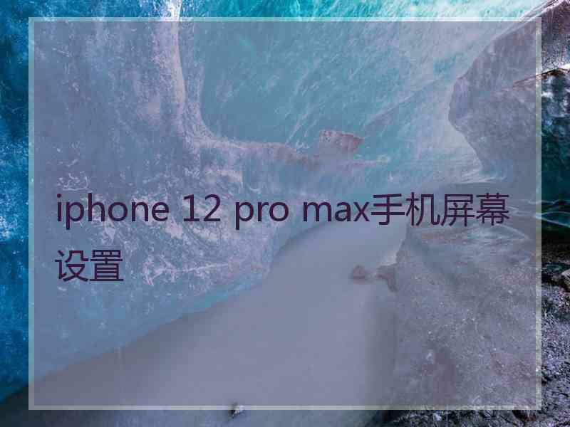 iphone 12 pro max手机屏幕设置