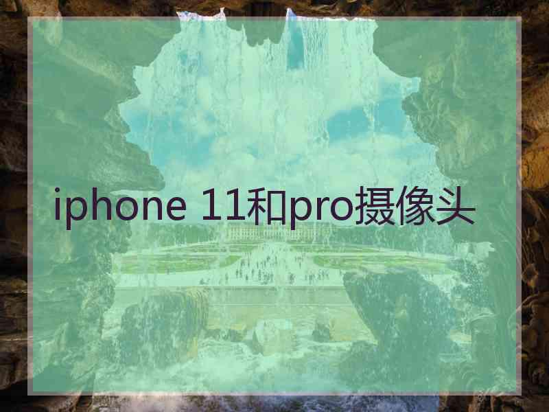 iphone 11和pro摄像头