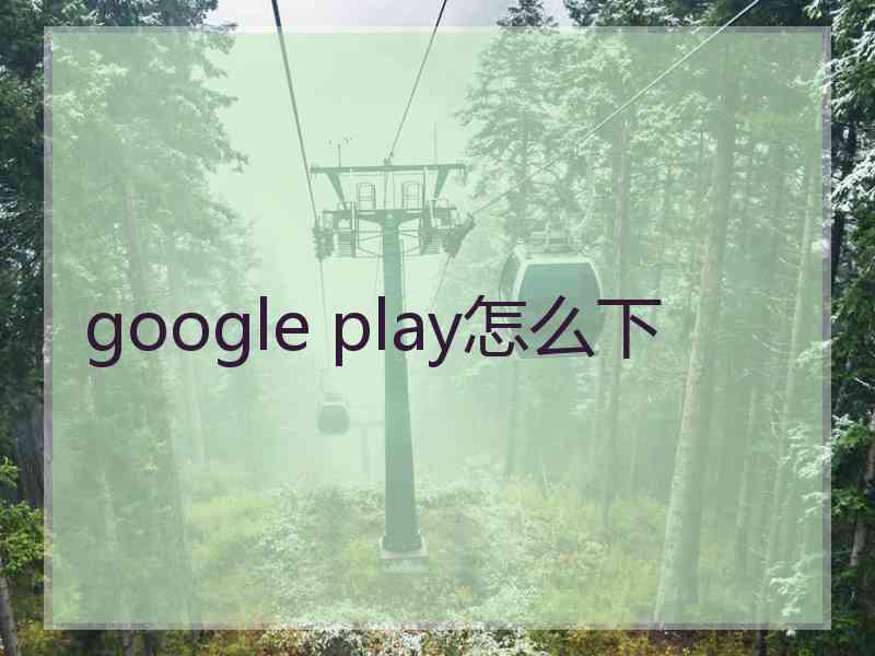 google play怎么下