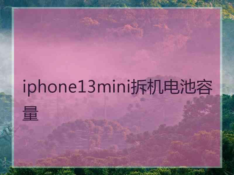 iphone13mini拆机电池容量