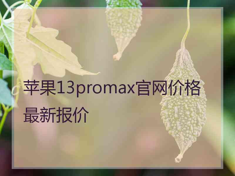 苹果13promax官网价格最新报价