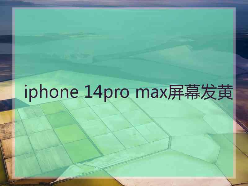 iphone 14pro max屏幕发黄