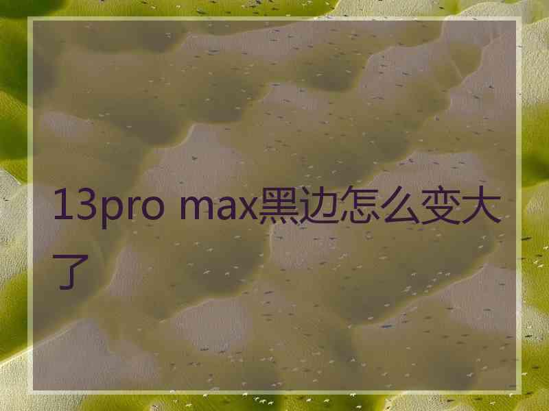 13pro max黑边怎么变大了