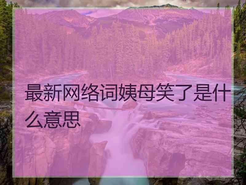 最新网络词姨母笑了是什么意思