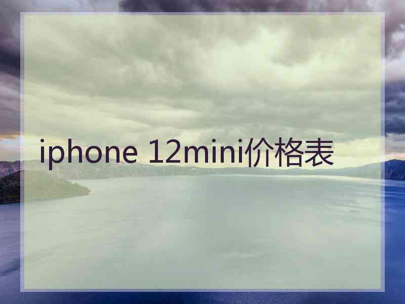 iphone 12mini价格表