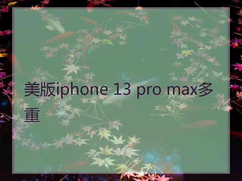 美版iphone 13 pro max多重