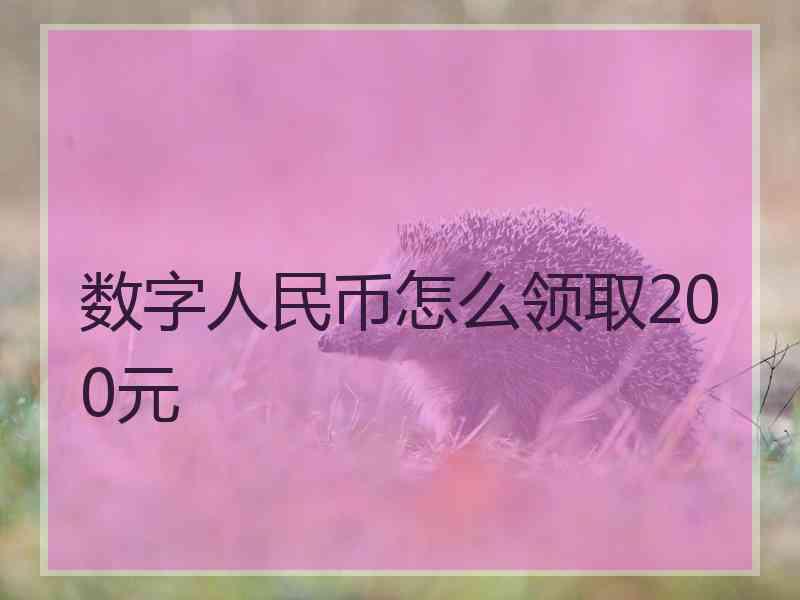 数字人民币怎么领取200元