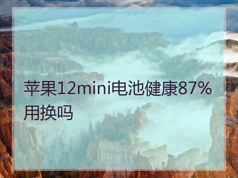 苹果12mini电池健康87%用换吗