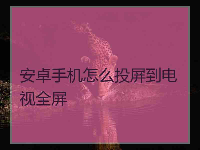 安卓手机怎么投屏到电视全屏