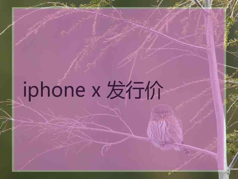 iphone x 发行价