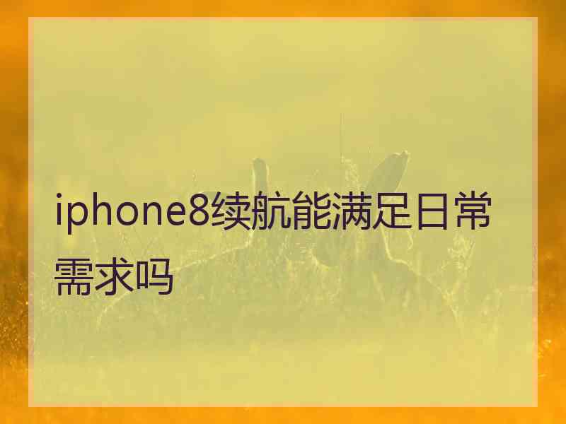 iphone8续航能满足日常需求吗