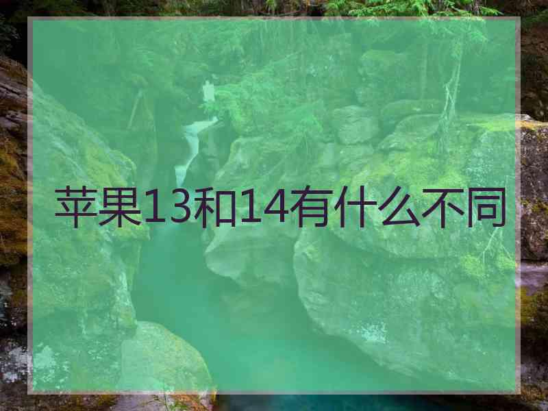 苹果13和14有什么不同