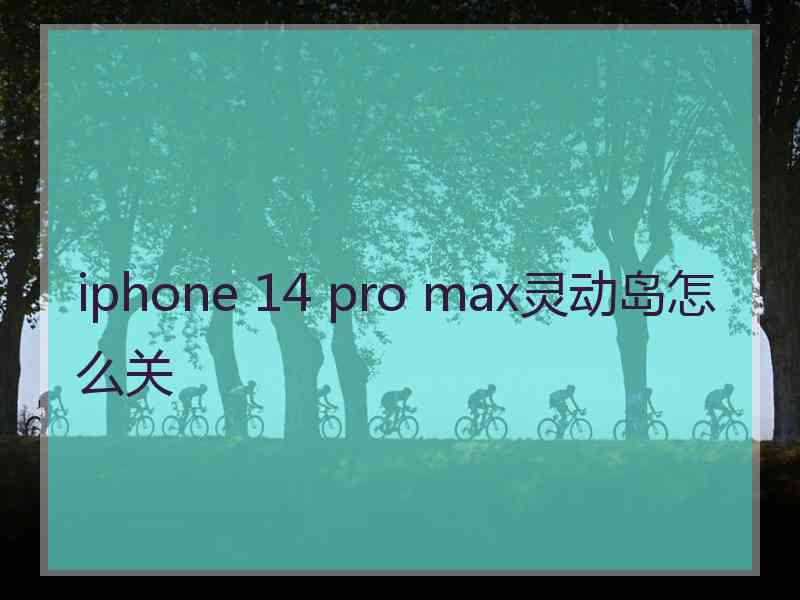 iphone 14 pro max灵动岛怎么关