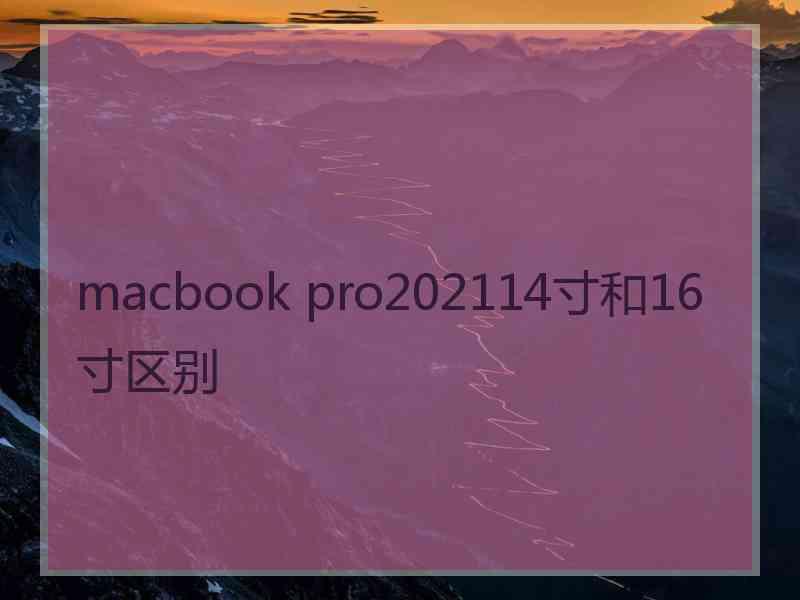 macbook pro202114寸和16寸区别