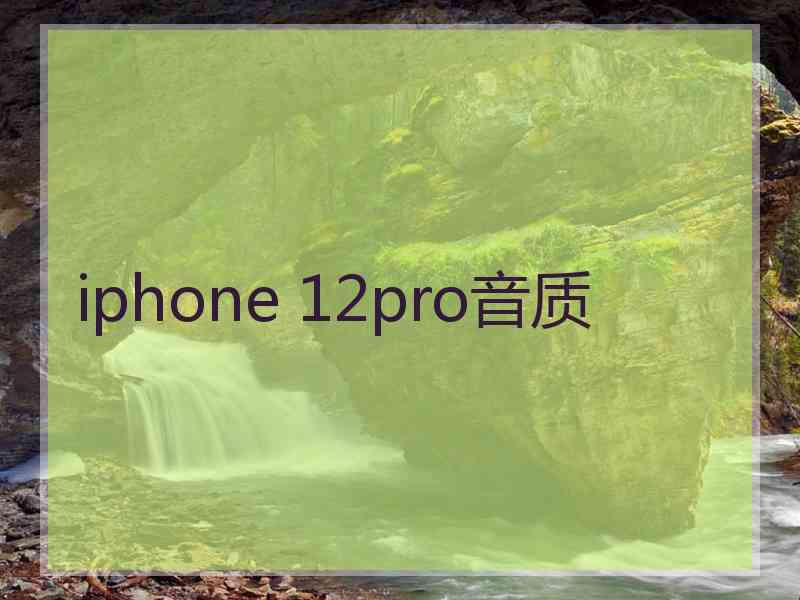 iphone 12pro音质