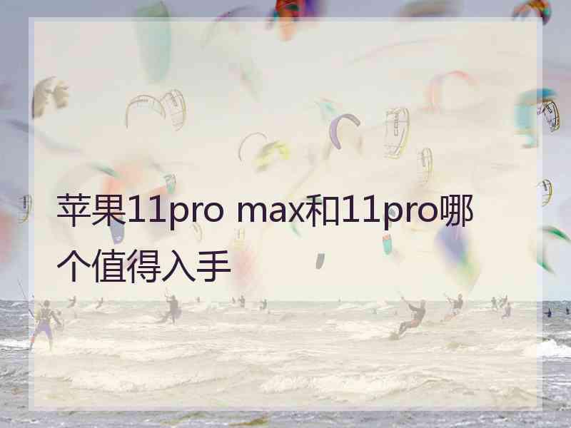 苹果11pro max和11pro哪个值得入手