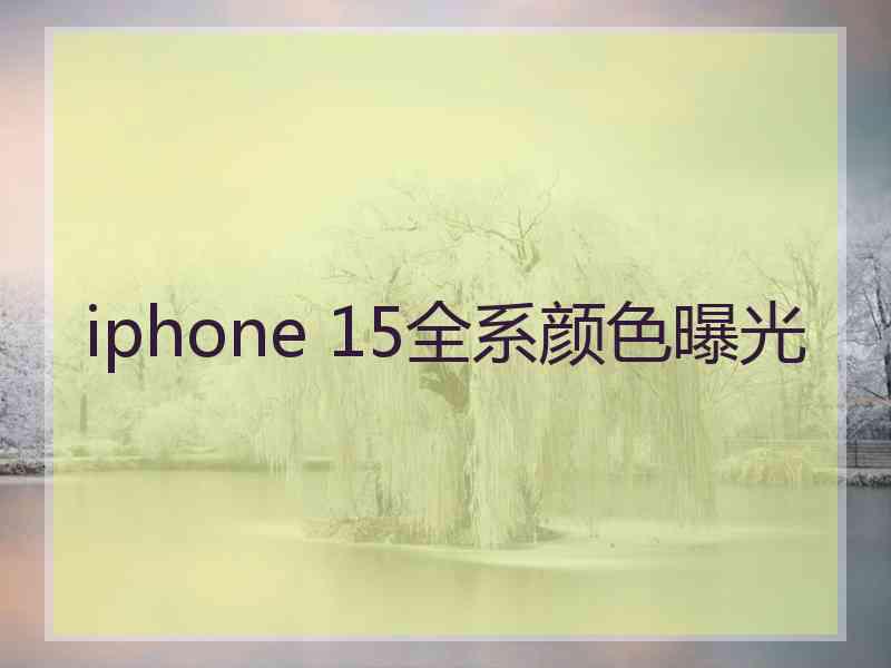 iphone 15全系颜色曝光