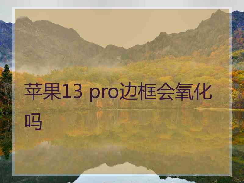 苹果13 pro边框会氧化吗