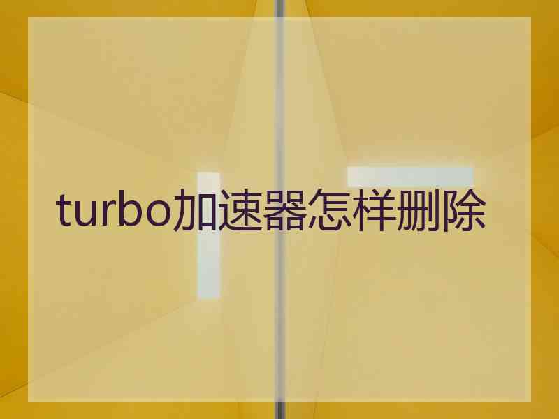 turbo加速器怎样删除