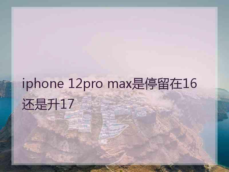 iphone 12pro max是停留在16还是升17