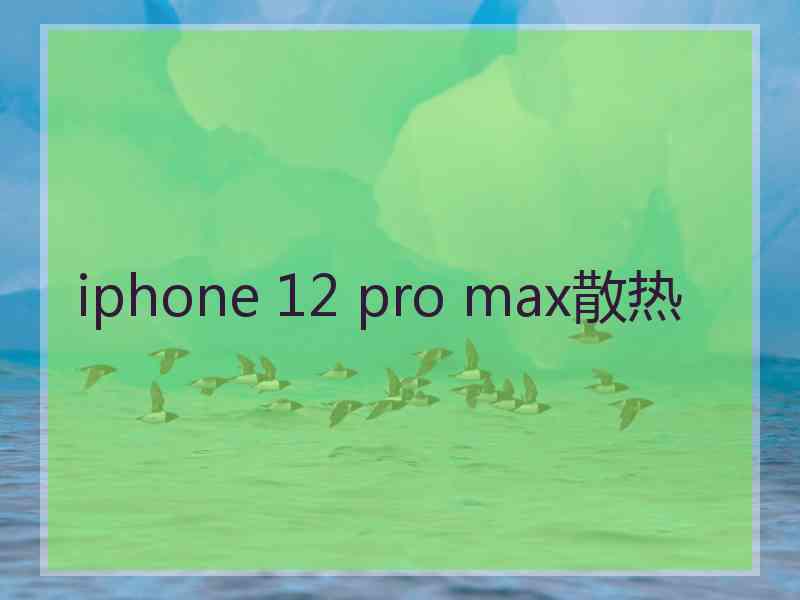 iphone 12 pro max散热