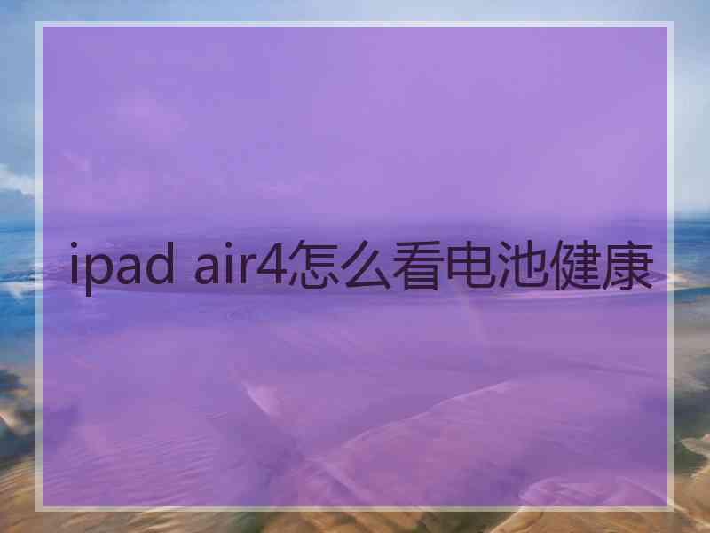 ipad air4怎么看电池健康