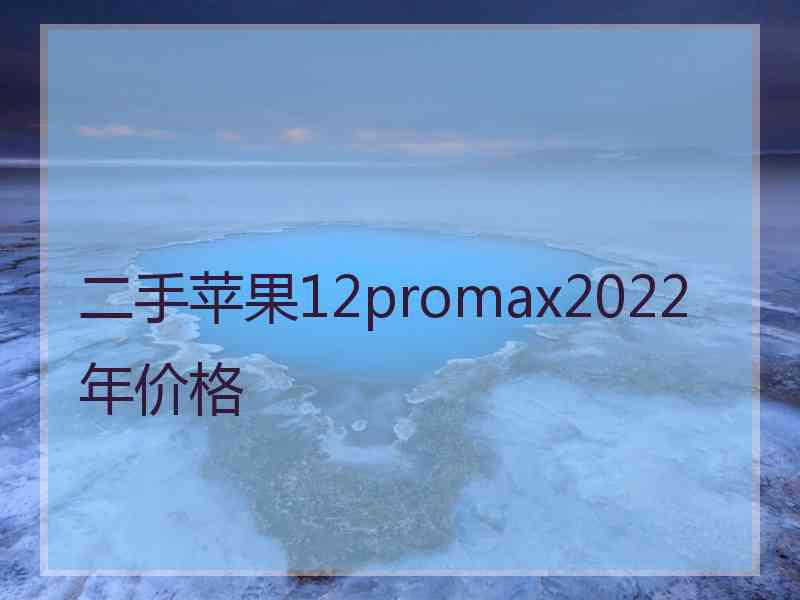 二手苹果12promax2022年价格