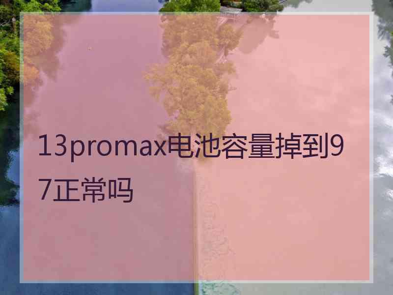 13promax电池容量掉到97正常吗