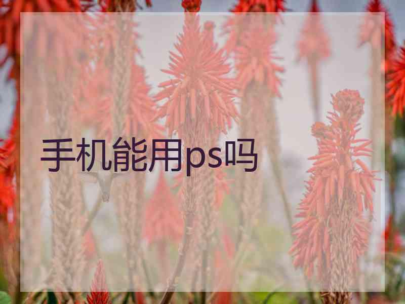 手机能用ps吗