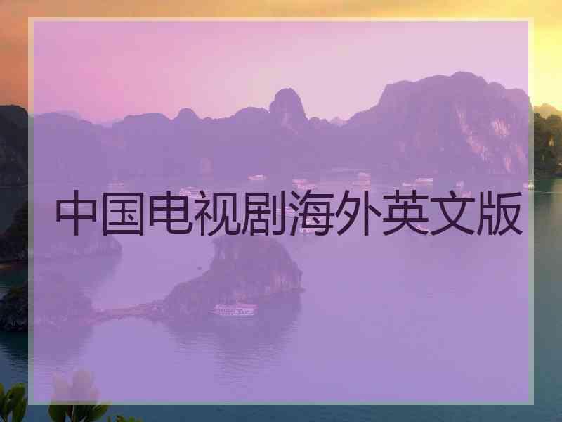 中国电视剧海外英文版