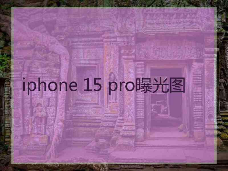 iphone 15 pro曝光图