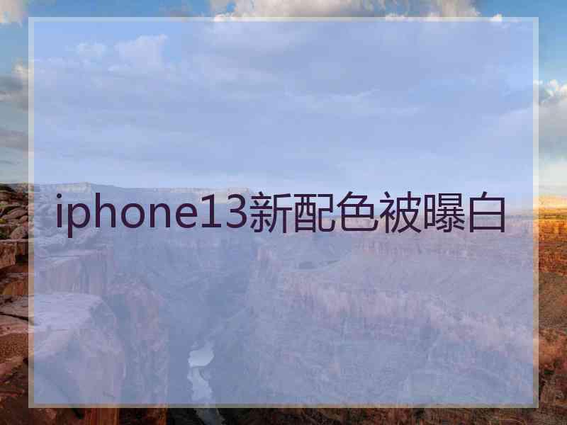 iphone13新配色被曝白