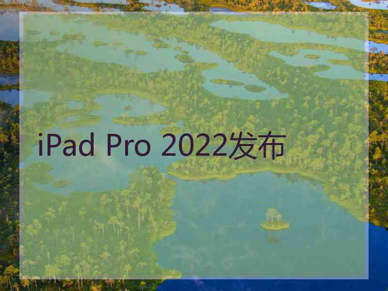 iPad Pro 2022发布