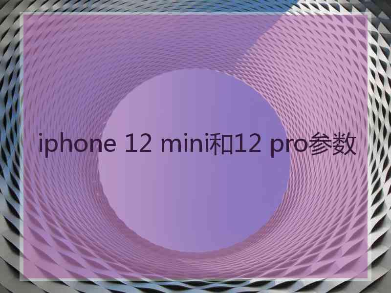 iphone 12 mini和12 pro参数