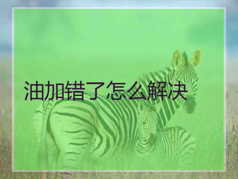 油加错了怎么解决