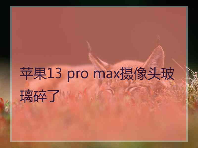 苹果13 pro max摄像头玻璃碎了