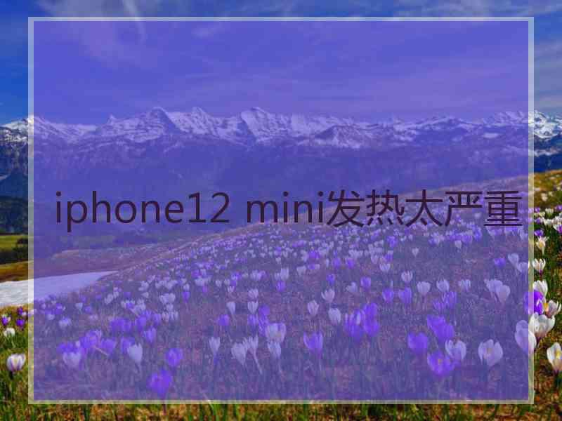 iphone12 mini发热太严重