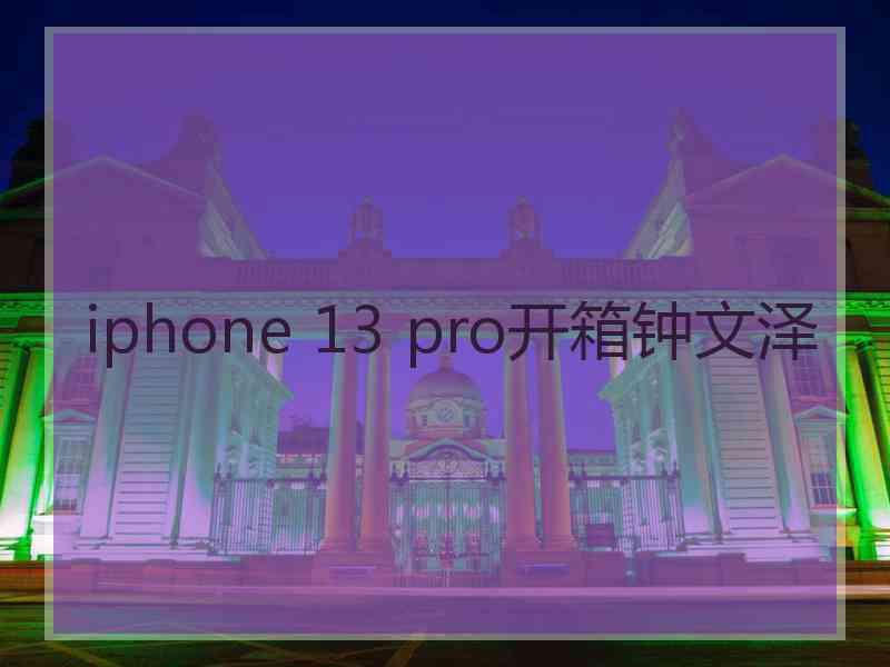 iphone 13 pro开箱钟文泽