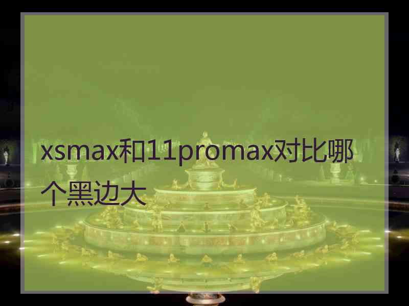 xsmax和11promax对比哪个黑边大