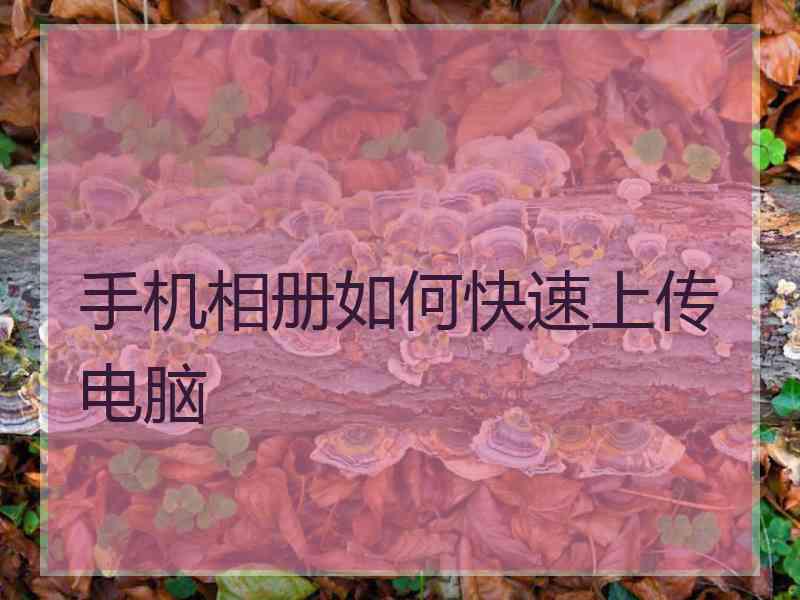 手机相册如何快速上传电脑