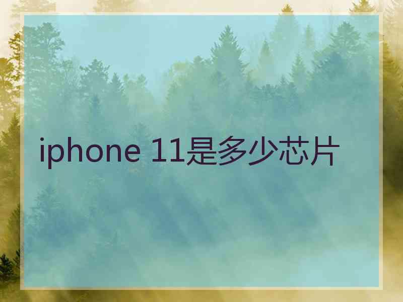 iphone 11是多少芯片