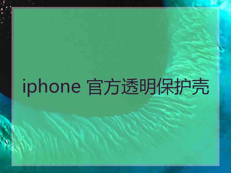 iphone 官方透明保护壳