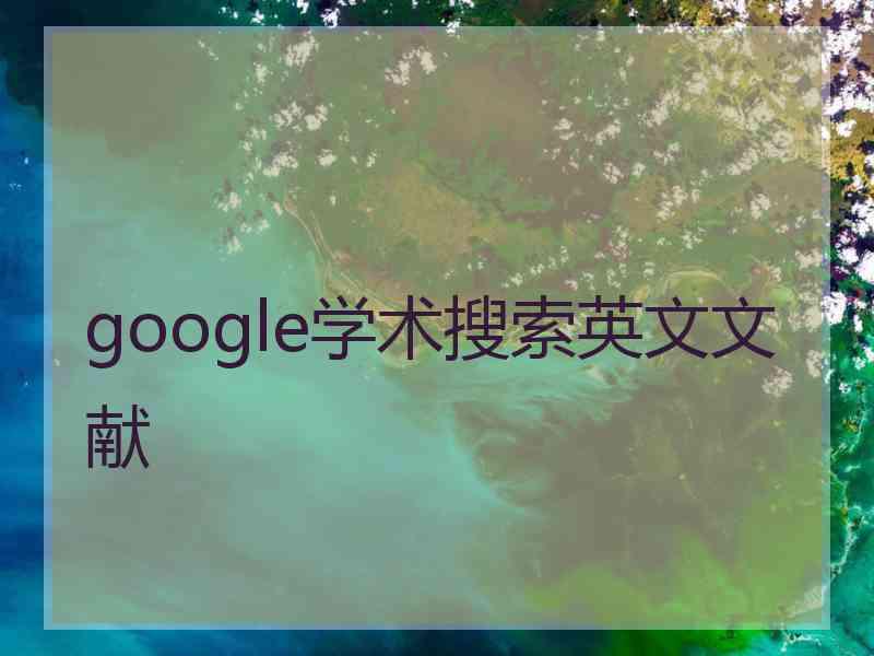 google学术搜索英文文献