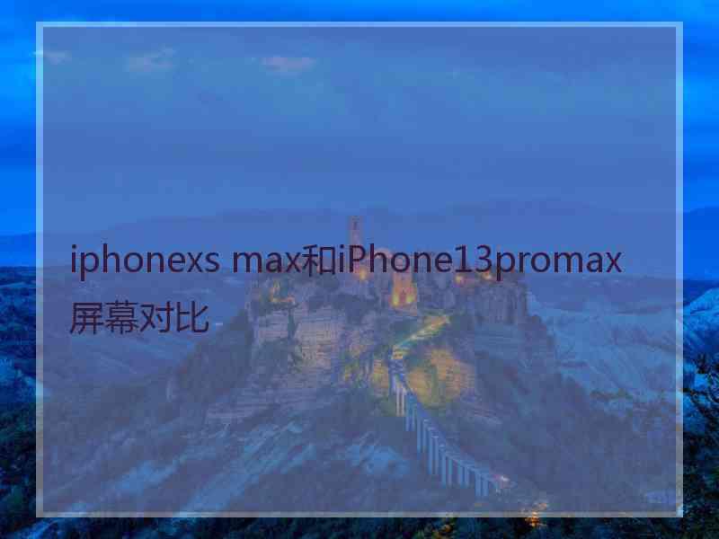 iphonexs max和iPhone13promax屏幕对比