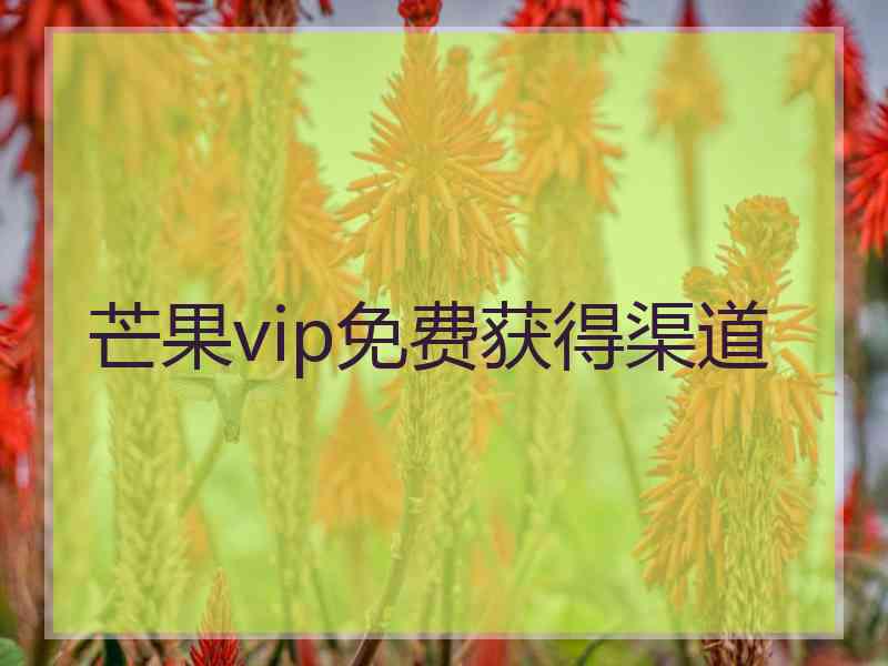 芒果vip免费获得渠道