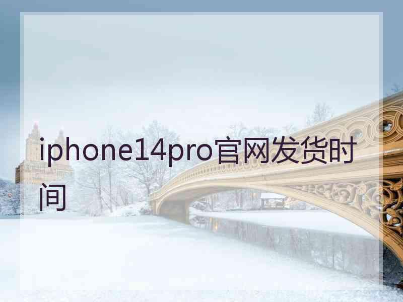 iphone14pro官网发货时间