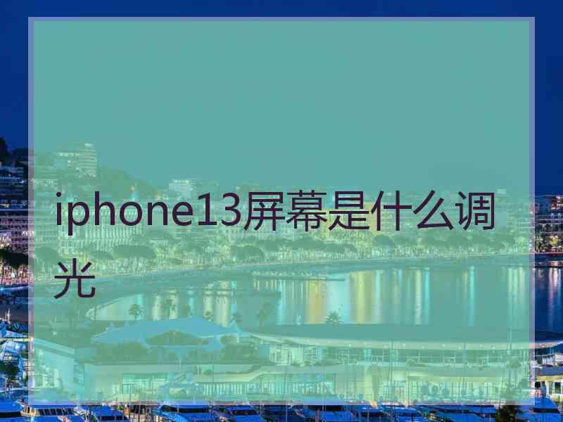 iphone13屏幕是什么调光