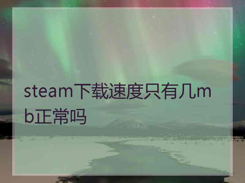 steam下载速度只有几mb正常吗