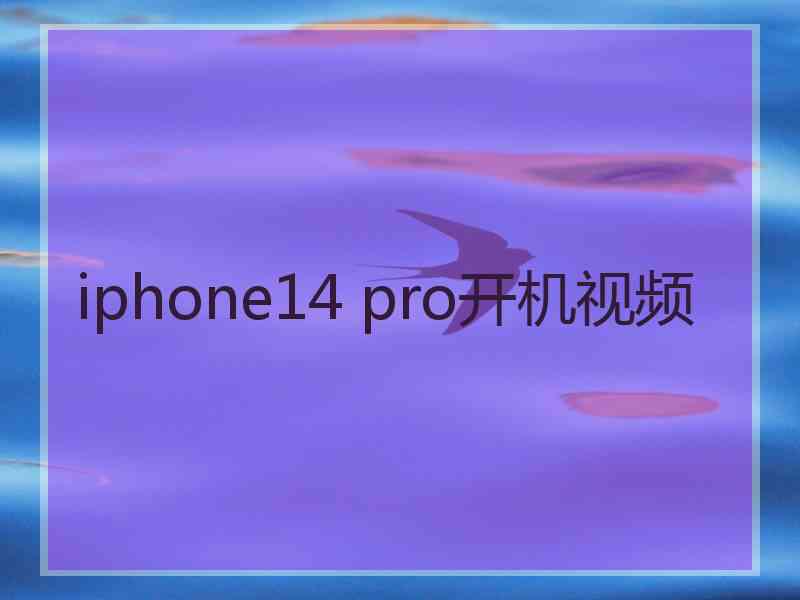 iphone14 pro开机视频