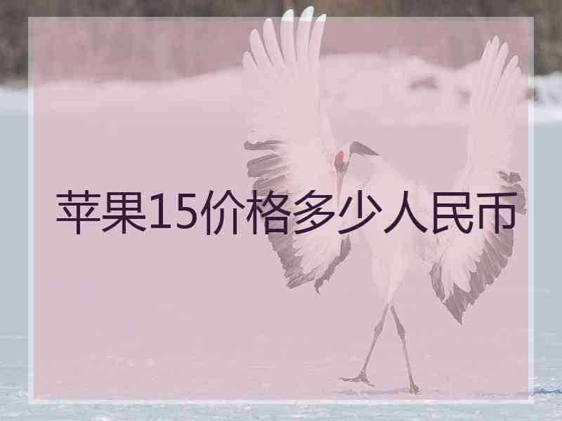 苹果15价格多少人民币